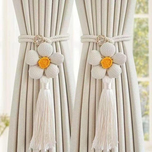 Curtain Holder - Curtain Tie Rope - Curtain Tie Back - Curtain Decoration - Home Decoration - Curtain Accessories - 2 Pieces - White.