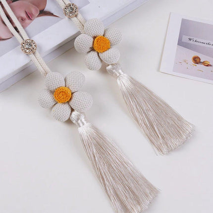 Curtain Holder - Curtain Tie Rope - Curtain Tie Back - Curtain Decoration - Home Decoration - Curtain Accessories - 2 Pieces - White.