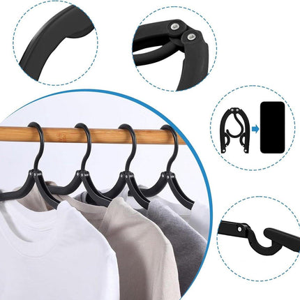 12-pack - Travel Hangers - Portable - Foldable Hangers - Travel Accessories (Black).