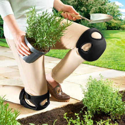 2-Pack - Garden Knee Braces - Soft and Comfortable Protective Knee Braces - Adjustable and Non-Slip - For Gardeners to Use When Cleaning, Scrubbing Floors and Pruning (Black).