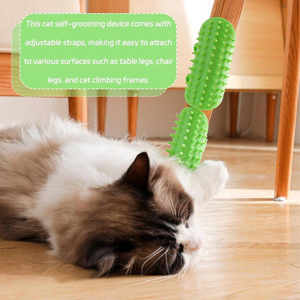 Cat Toys - Set of 4 - Scratching Post - Cat Comb - Made of Silicone - Reduces flying hair, scratching and itching - An excellent gift for cat lovers to give to their beloved pets..