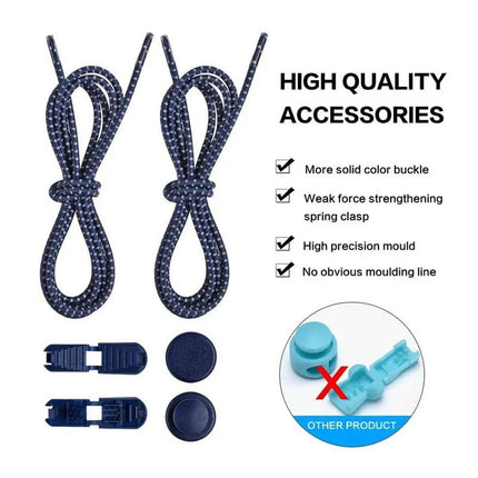 Sneaker Laces 120CM suitable for Sneakers - Elastic laces without a tie - Suitable for students and adults - With strong buckle and quick-release function (Royal Blue).