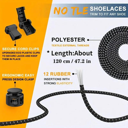 Sneaker Laces 120CM suitable for Sneakers - Elastic laces without a tie - Suitable for students and adults - With strong buckle and quick-release function (Royal Blue).