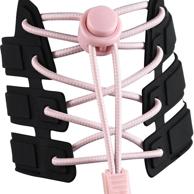 Sneaker Laces 120CM suitable for Sneakers - Elastic laces without a knot - Suitable for students and adults - With strong buckle and quick-release function (Light pink)