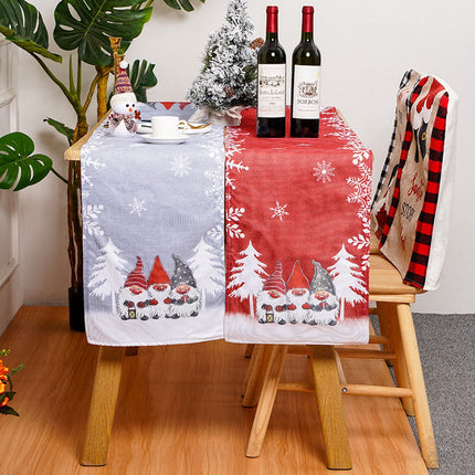 Tablecloth - Two-pack - Christmas tablecloth - Snowflake table runner - textile table runners (Gray + Red).