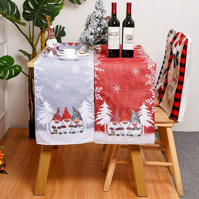 Tablecloth - Two-pack - Christmas tablecloth - Snowflake table runner - textile table runners (Gray + Red).