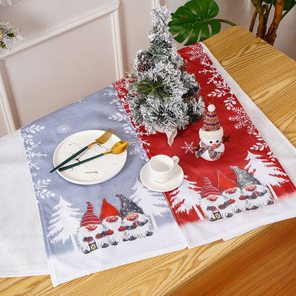 Tablecloth - Two-pack - Christmas tablecloth - Snowflake table runner - textile table runners (Gray + Red).