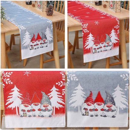 Tablecloth - Two-pack - Christmas tablecloth - Snowflake table runner - textile table runners (Gray + Red).