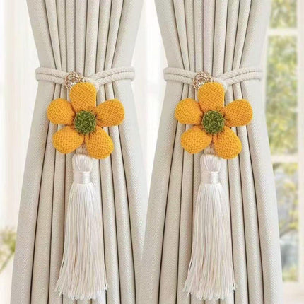 Curtain Holder - Curtain Tie Rope - Curtain Tie Back - Curtain Decoration - Home Decoration - Curtain Accessories - 2 Pieces - Yellow.