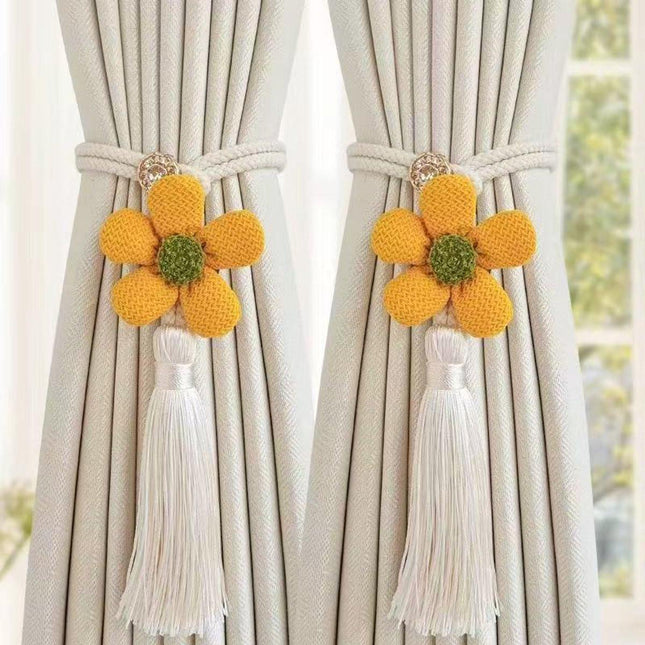 Curtain Holder - Curtain Tie Rope - Curtain Tie Back - Curtain Decoration - Home Decoration - Curtain Accessories - 2 Pieces - Yellow.