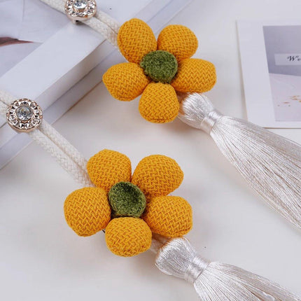 Curtain Holder - Curtain Tie Rope - Curtain Tie Back - Curtain Decoration - Home Decoration - Curtain Accessories - 2 Pieces - Yellow.