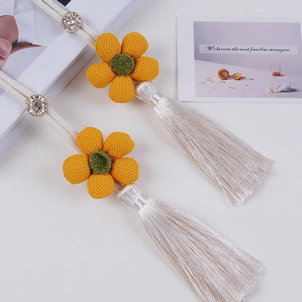 Curtain Holder - Curtain Tie Rope - Curtain Tie Back - Curtain Decoration - Home Decoration - Curtain Accessories - 2 Pieces - Yellow.