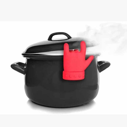 Silicone Pan Lid Support - Prevents Boiling Over & Allows Steam to Escape - Kitchen Aid.