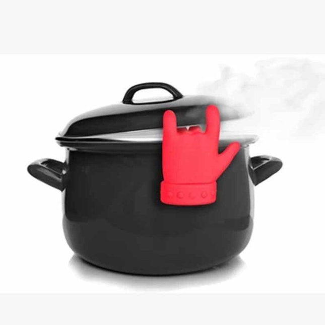 Silicone Pan Lid Support - Prevents Boiling Over & Allows Steam to Escape - Kitchen Aid.
