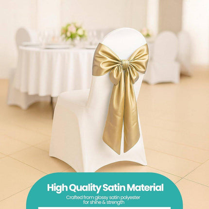 Elastic Chair Covers - 10 Pieces - Chair Covers - Chair Bows - Chair Decorations - Christmas Decorations - Suitable for Weddings, Parties, Banquets - Elegant Chair Bows - Christmas Decorations for Events - Yellow.