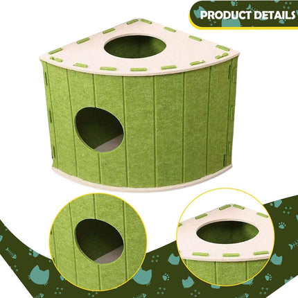 Cat House - Cat Basket - Cat Den - Felt-Shaped Cat Bed - Suitable for All Seasons - Warm | Scratch-Resistant - Pet Bed | Deep Sleeping Bed - Green.