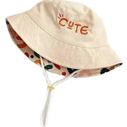 Baby Hat - Reversible Summer Hat - Summer Hat with Embroidered Letters - Size 52.