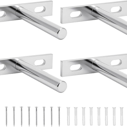 Floating Shelf Brackets - Pack of 4 - Shelf Brackets - 75mm (3 inch) Heavy-Duty Concealed Shelf Brackets - Includes Mounting Screws - For supporting wall display cases and furniture shelves.