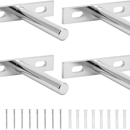 Floating Shelf Brackets - Pack of 4 - Shelf Brackets - 75mm (3 inch) Heavy-Duty Concealed Shelf Brackets - Includes Mounting Screws - For supporting wall display cases and furniture shelves.