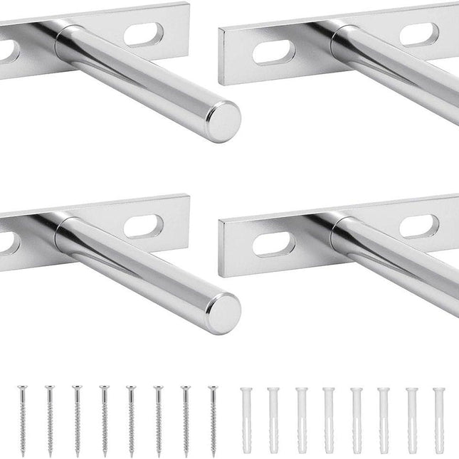 Floating Shelf Brackets - Pack of 4 - Shelf Brackets - 75mm (3 inch) Heavy-Duty Concealed Shelf Brackets - Includes Mounting Screws - For supporting wall display cases and furniture shelves.