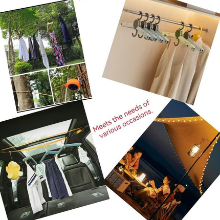 Clothes Rack - 5 pieces - Foldable clothes rack - Travel clothes rack - Shoe rack - Travel accessories - Suitable for camping, traveling and business trips (Vegetable).