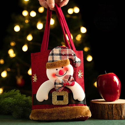 Christmas Gift Bags - Set of 3 - Velvet Material - Candy Bags for Kids - Christmas Apple Bags - Reusable Christmas Gift Bags - Party Bags - 35*20cm.