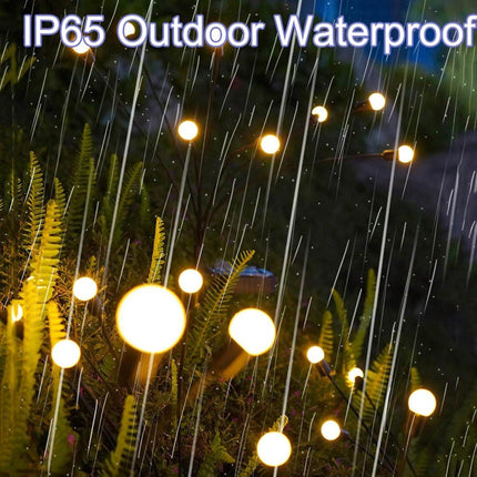 Outdoor Lighting - Solar Garden Lighting - Mood Lamp - LED Solar Garden Lamp - Firefly Shaped - 6 Pots x 2 - Waterproof for Outdoor Use - Suitable for Decorating Patio Paths - Warm Tones.