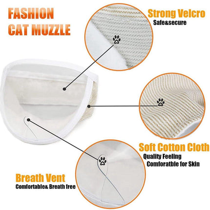 1 Piece - Adjustable Visor - Muzzle with Wide Field of View - Breathable and Bite-Resistant Muzzle - Muzzle for Cat Grooming（S：Suitable for cats with a head circumference of 17-21 cm）.