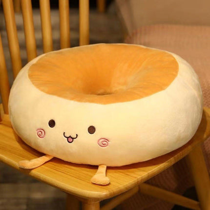 Round Seat Cushion - Round Chair Cushion - Donut Seat Cushion - Cute and Soft Decorative Cushion - Cartoon Design - Suitable Chairs for Bedrooms, Schools and Offices - 38*38*14cm (Stick Out Tongue Style).
