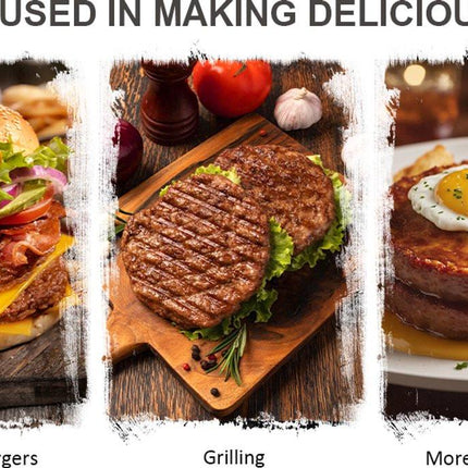 3-in-1 Hamburger and Hamburger Press - Hamburger Mold - Non-stick, durable patty maker for stuffed burgers and sliders - Easy to clean - Orange.
