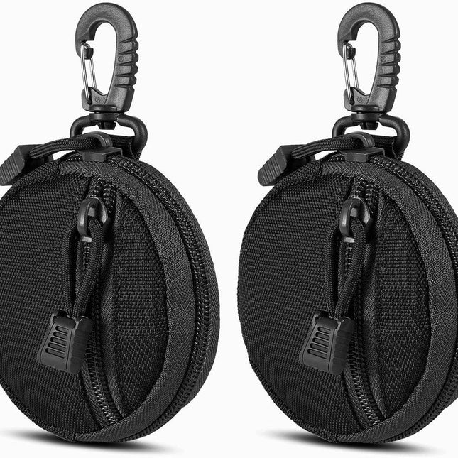Storage Bag - Accessory Organizer - Compact Wallet for Daily Use - Suitable for Travel, Sports, Running, Camping and Other Indoor and Outdoor Activities - Set of 2 (Black).