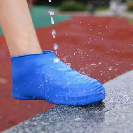 Overshoes - 1 Pair - Waterproof Silicone Overshoes - Reusable, Non-slip, Suitable for Outdoor Activities (Blue - Size L).