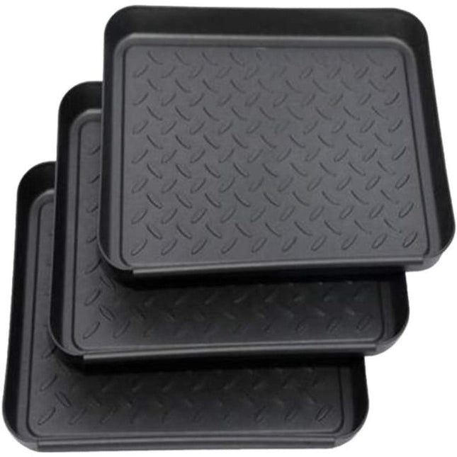 3-piece universal tray - multifunctional - plastic - rectangular tray - black.