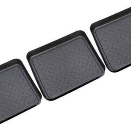 3-piece universal tray - multifunctional - plastic - rectangular tray - black.
