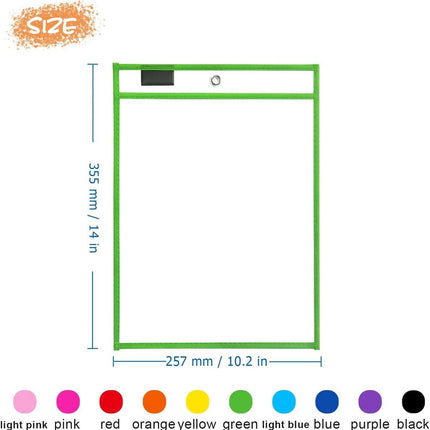 Erasable and Writable Folders - Pack of 20 | Includes 20 water-based whiteboard markers and 2 erasers - Transparent plastic folders/protective covers - Drawing and tracing bags for young children - Erasable and writable - Random colors.