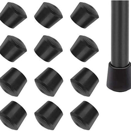 Chair Leg Covers - 12-Piece Rubber Chair Leg Covers - Chair Covers - 1 Inch Chair Leg Covers - Black.