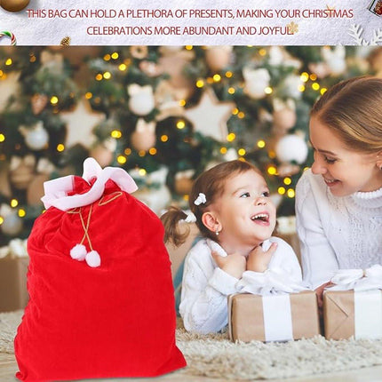 Gift Bags - Santa Claus Gift Bags - Extra Large Gift Bags - Red Christmas Wrapping Bags - For storing holiday gifts, sweets and surprises.