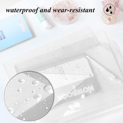 Waterproof folder - Plastic envelope - 12-pack - Transparent A4 letterhead size - with snap closure - Suitable for schools and offices..