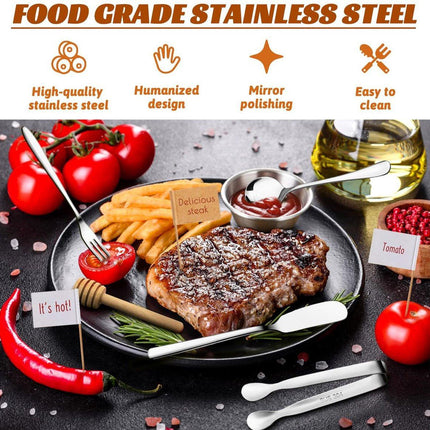 cutlery set - 14-piece set - cheese knife | pastry forks| oval coffee spoons | kitchen tongs & serving tongs.