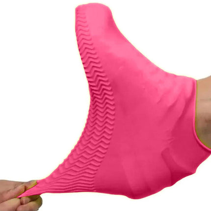 Overshoes - 1 Pair - Waterproof Silicone Overshoes - Reusable, Non-slip, Suitable for Outdoor Activities (Pink - Size M).