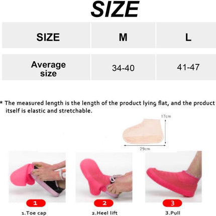 Overshoes - 1 Pair - Waterproof Silicone Overshoes - Reusable, Non-slip, Suitable for Outdoor Activities (Pink - Size M).