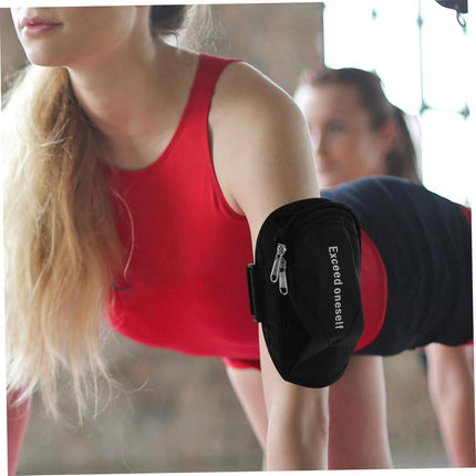 Sports Bag - Running Armband - Phone Holder for Running - Reflective Sports Accessories - With Adjustable Shoulder Strap - Suitable for Running, Camping and Hiking (Black).