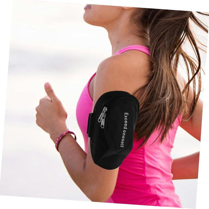 Sports Bag - Running Armband - Phone Holder for Running - Reflective Sports Accessories - With Adjustable Shoulder Strap - Suitable for Running, Camping and Hiking (Black).