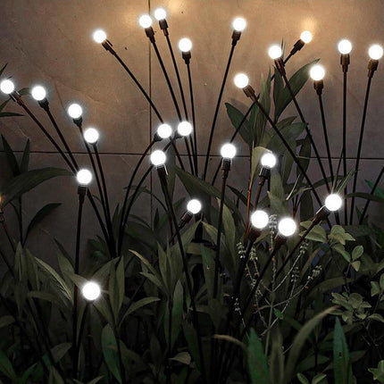 Outdoor Lighting - Solar Garden Lighting - Mood Lamp - LED Solar Garden Lamp - Firefly Shaped - 6 Pots x 2 - Waterproof for Outdoor Use - Suitable for Decorating Patio Paths - White Light.