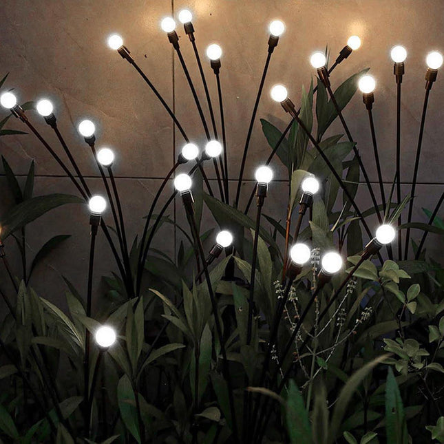 Outdoor Lighting - Solar Garden Lighting - Mood Lamp - LED Solar Garden Lamp - Firefly Shaped - 6 Pots x 2 - Waterproof for Outdoor Use - Suitable for Decorating Patio Paths - White Light.