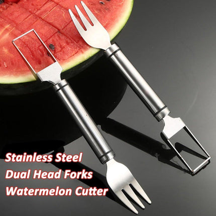 Watermelon Fork - Multifunctional Watermelon Slicer - Fruit Cutter - Portable Tool 2-Piece Set.