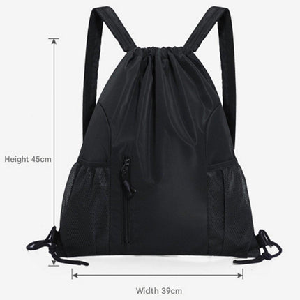One-Piece Backpack - Drawstring Backpack - Large Capacity - Lightweight - Separate Wet and Dry Compartments, Sports Backpack - Suitable for Travel and Fitness - Black.