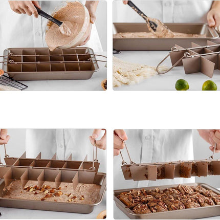 Baking Pan - Cake Pan - Bread Baking Pan - Baking Tray - With Cutting Aid Function - With Non-Slip Handle - Suitable for making cakes, chocolate, pastries, pies, cookies, etc. - 30 x 20 x 5 cm.