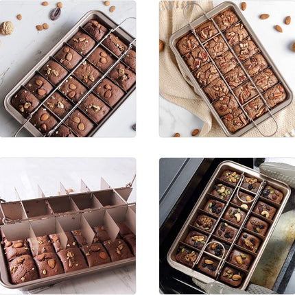Baking Pan - Cake Pan - Bread Baking Pan - Baking Tray - With Cutting Aid Function - With Non-Slip Handle - Suitable for making cakes, chocolate, pastries, pies, cookies, etc. - 30 x 20 x 5 cm.