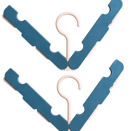 Folding Clothes Rack (Two-Piece Pack) - Hanging Clothes Rack - Portable Folding Hanger with Hook - Ideal for Travel, Campers, Travelers and Small Spaces - Dark Green.